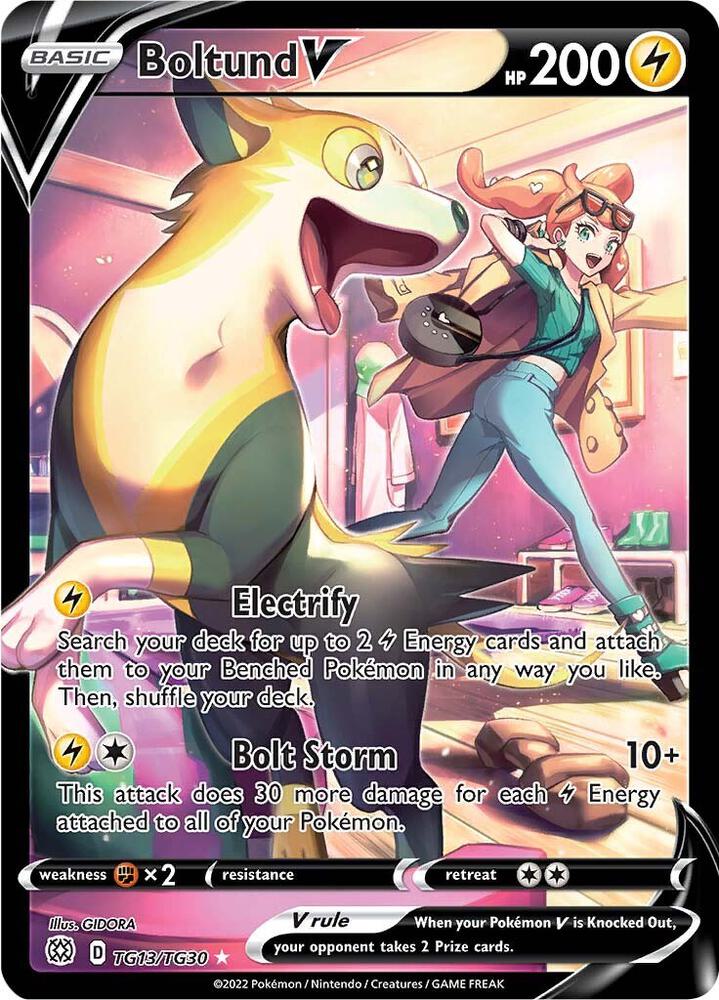 Boltund V Ultra Rare SWSH09: Brilliant Stars Trainer Gallery TG13/TG30 NM (Back)