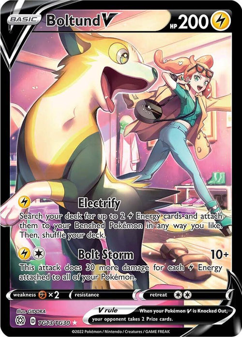 Boltund V Ultra Rare SWSH09: Brilliant Stars Trainer Gallery TG13/TG30 NM (Back)