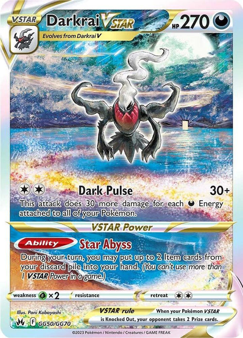 Darkrai VSTAR Ultra Rare SWSH: Crown Zenith: Galarian Gallery GG50/GG70 NM (Back)
