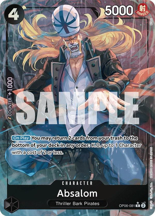 Absalom (Alternate Art) R Wings of the Captain OP06-081 NM (Back)