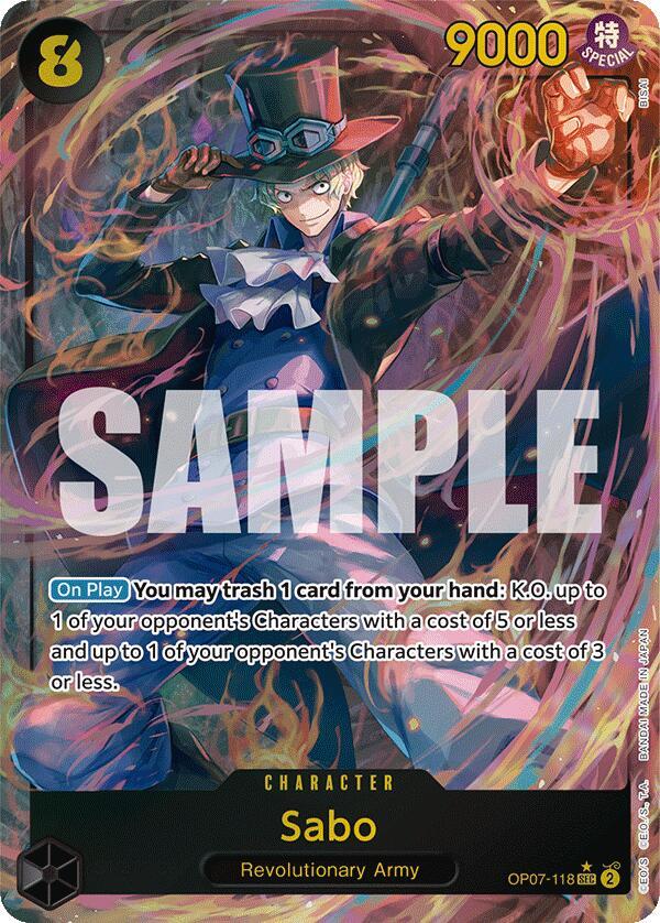 Sabo (Parallel) SEC 500 Years in the Future OP07-118 NM (Back)