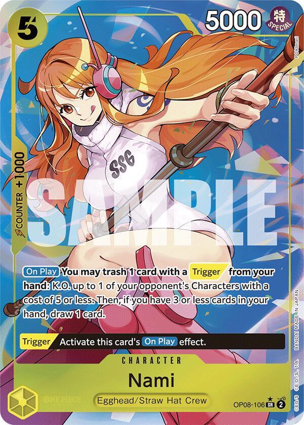 Nami (Parallel) SR Two Legends OP08-106 NM (Back)