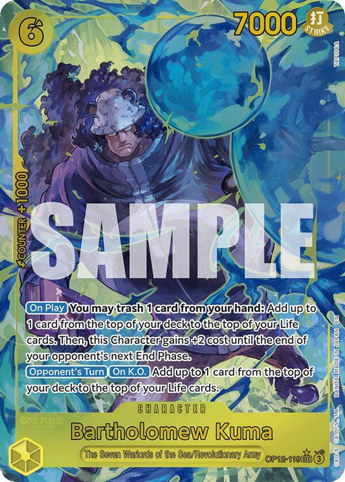 Bartholomew Kuma (Alternate Art) SEC Legacy of the Master OP12-119 NM (Back)