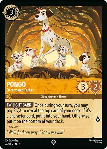 Pongo - Determined Father Super Rare Fabled 2/204 NM (Back)