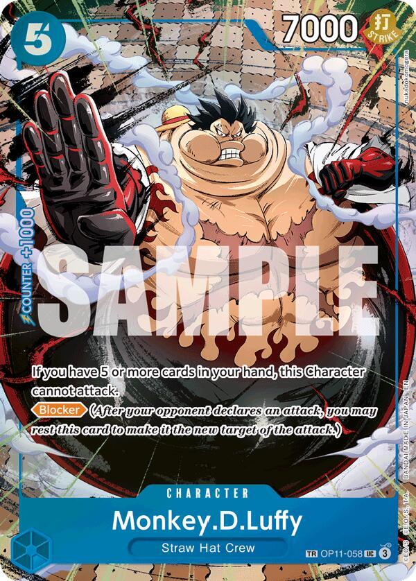 Monkey.D.Luffy - (TR) TR Carrying On His Will OP11-058 NM (Back)