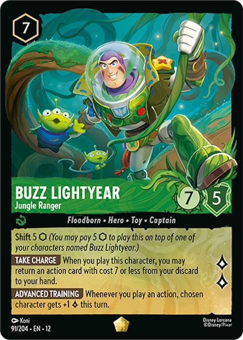 Buzz Lightyear - Jungle Ranger Legendary Wilds Unknown 91/204 NM (Back)