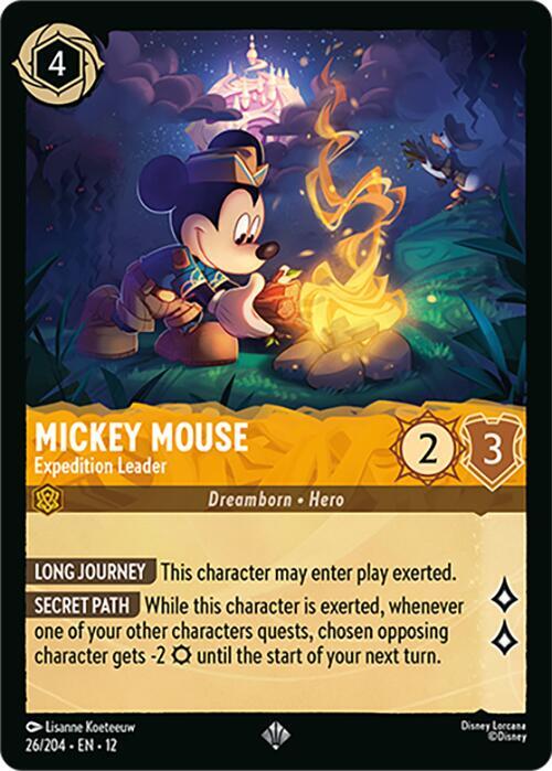Mickey Mouse - Expedition Leader Super Rare Wilds Unknown 26/204 NM (Back)
