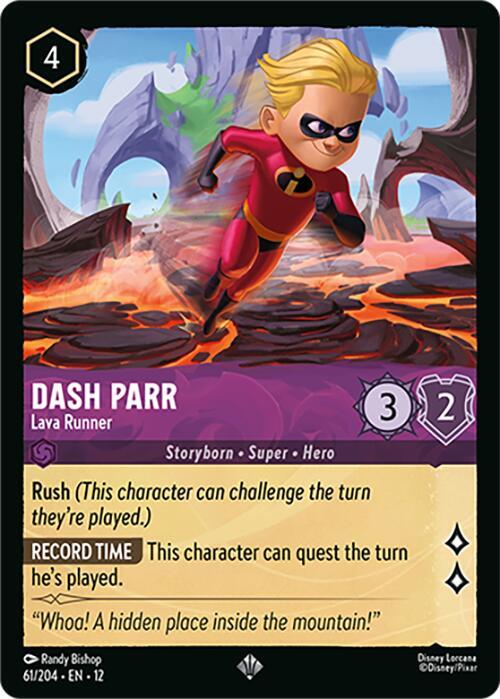 Dash Parr - Lava Runner Super Rare Wilds Unknown 61/204 NM (Back)