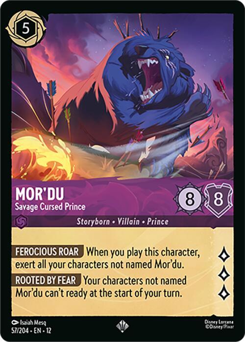 Mor'du - Savage Cursed Prince Super Rare Wilds Unknown 57/204 NM (Back)