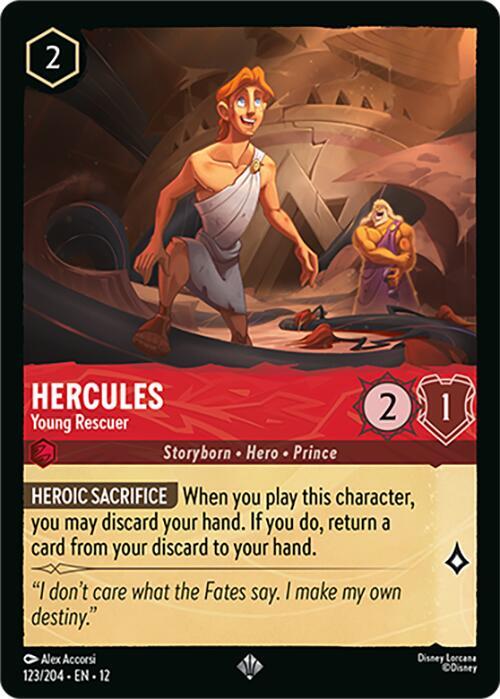 Hercules - Young Rescuer Super Rare Wilds Unknown 123/204 NM (Back)