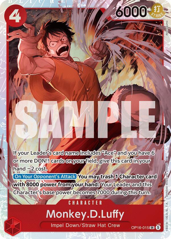 Monkey.D.Luffy SR The Time of Battle OP16-015 NM (Back)